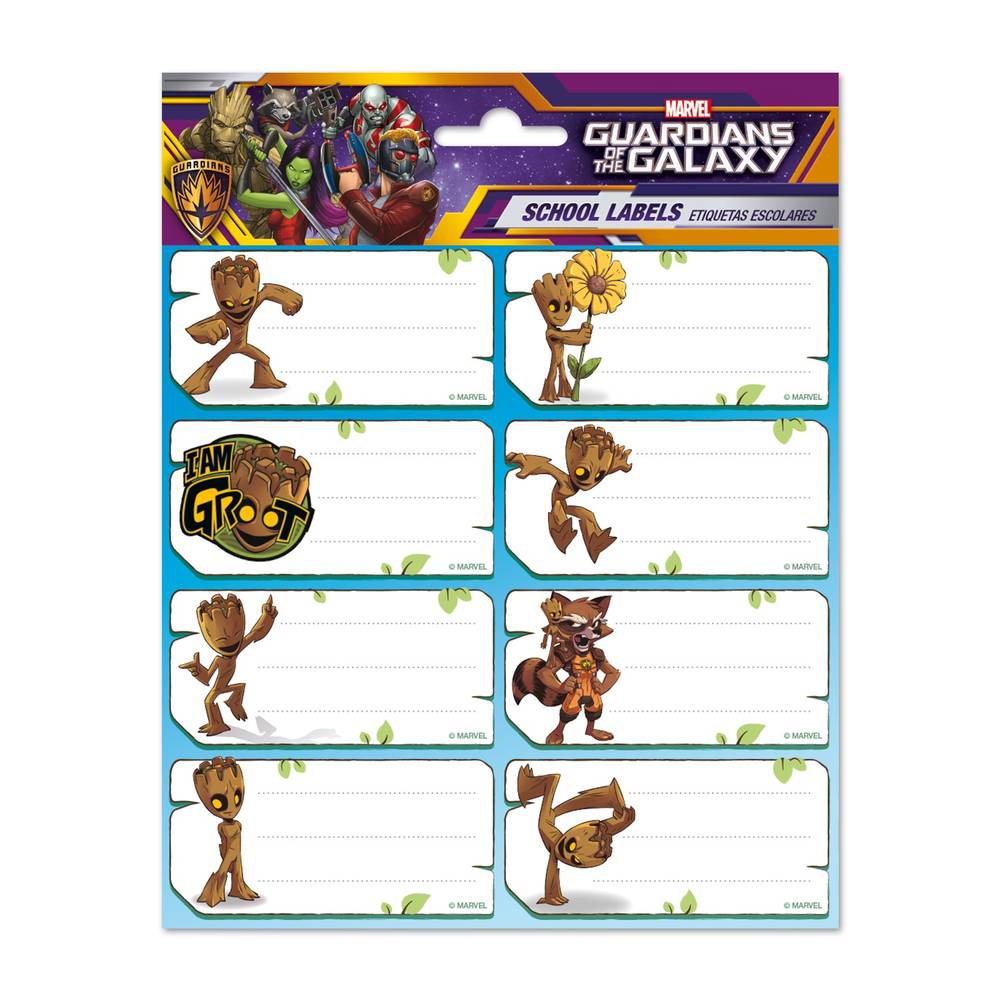 Grupo Erik Marvel - Marvel Groot SelfAdhesive Labels Étiquettes adhésives - Multicolore